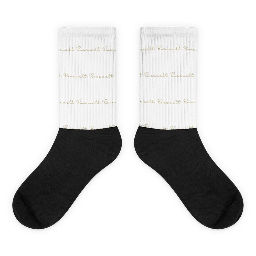 White Minimal RoseGoldSocksRosevelt